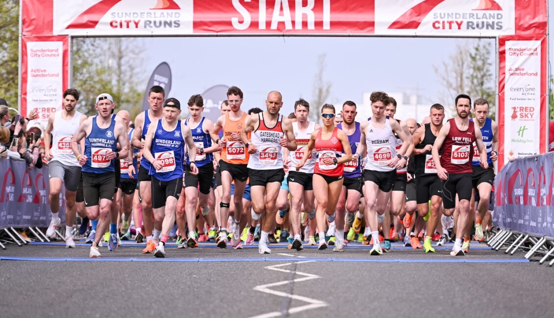 Runners on the start line at Sunderland City Runs on Sunday.